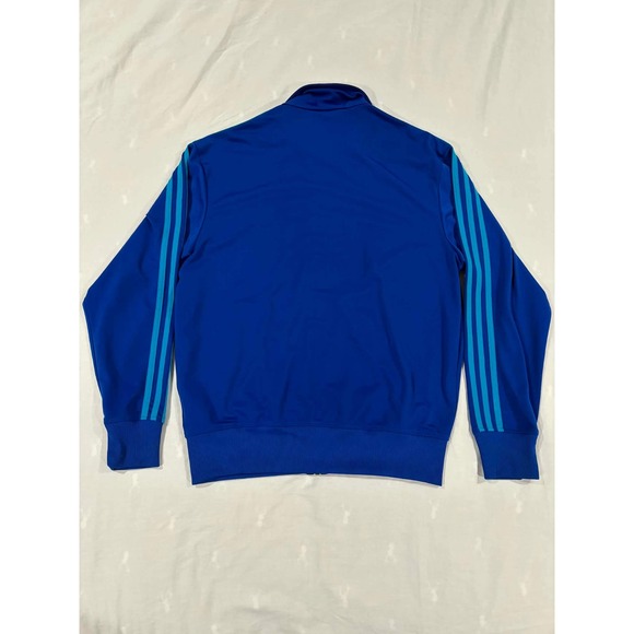 Adidas Track Jacket Blue Teal 3 Stripe Trefoil Logo Full Zip Mens Medium - Picture 10 of 10